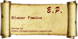 Blaser Pamina névjegykártya